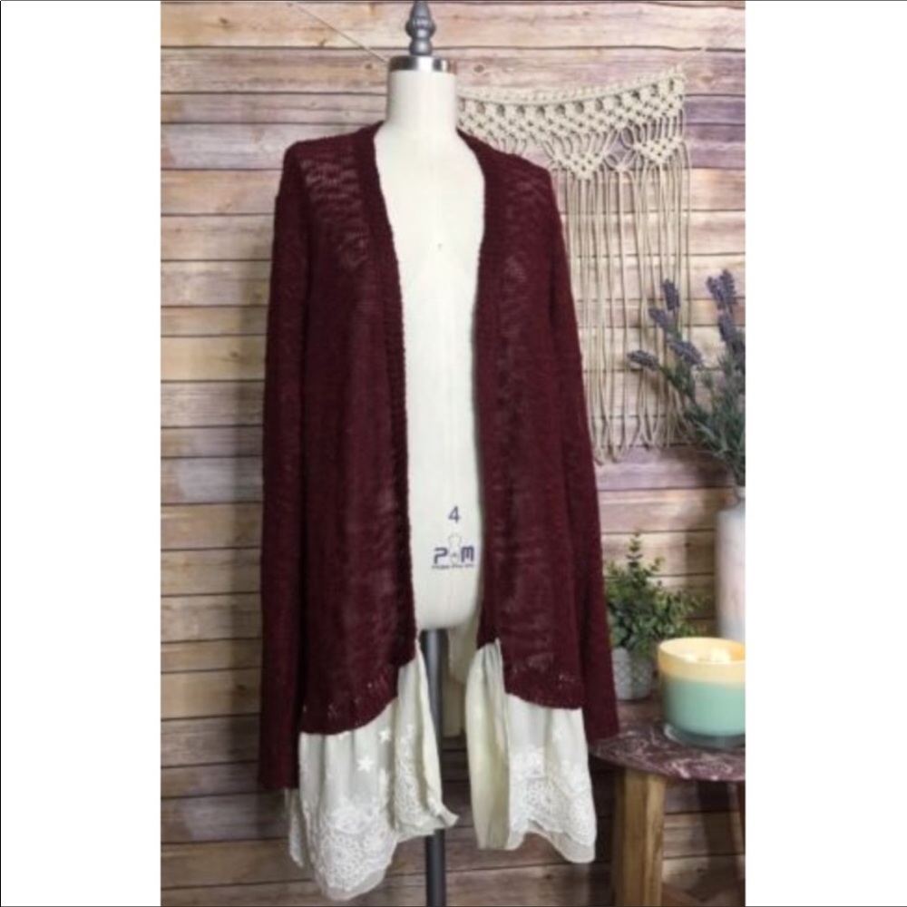 UMGEE Red Long Sleeve Cardigan size XL